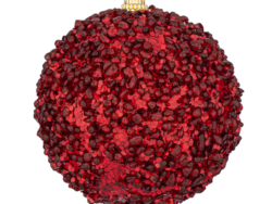 ВИНТЕР, шар елочный с блестками, 8 см, красный