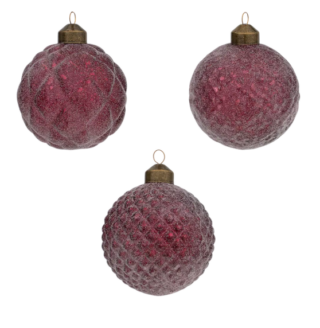 ВИНТЕР, набор стеклянных шаров, 6 штук, 8 см, розовый