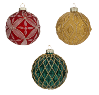 ВИНТЕР, набор стеклянных шаров, 6 штук, 8 см, микс