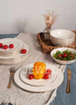 БЬЯНКО, набор тарелок, 6 штук, 20 см, фарфор, белый с золотом