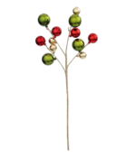 ВИНТЕР, ветка декоративная, с шарами, 56 см, зеленый/красный