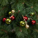 ВИНТЕР, ветка декоративная, с шарами, 56 см, зеленый/красный