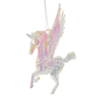 ВИНТЕР, декоративная фигура, единорог, 13 см, перламутровый