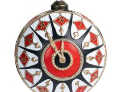 ВИНТЕР, шар елочный, 8 см, часы, красный/синий