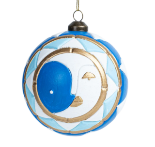 ВИНТЕР, шар елочный, солнце-луна, 8 см, розовый/голубой