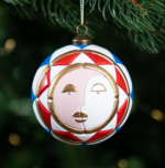 ВИНТЕР, шар елочный, солнце-луна, 8 см, розовый/голубой