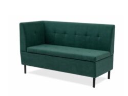 ОЛИВЕР, диван кухонный с ящиком, подлокотник слева, 137 см, велюр, форест зеленый