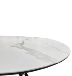 СФЕРА, керамический стол, раздвижной 100/130 см, белый мрамор, черные ножки, М2