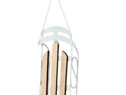 ВИНТЕР, украшение елочное, санки, 13 см, белый