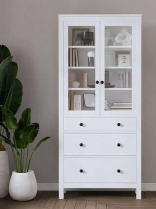 КЫМОР, шкаф-сервант, 3 ящика, 90х37х198 см, белый