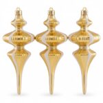 ВИНТЕР, набор елочных украшений, 15,1 см, 3 шт, капля, золотой