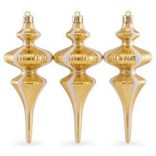 ВИНТЕР, набор елочных украшений, 15,1 см, 3 шт, капля, золотой