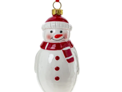 ВИНТЕР, украшение елочное, снеговик, 10 см, белый