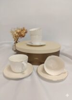 ОПАЛ, чайный набор на 6 персон, 12 предметов, фарфор, белый