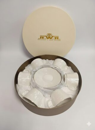 ОПАЛ, чайный набор на 6 персон, 12 предметов, фарфор, белый