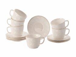ОПАЛ, чайный набор на 6 персон, 12 предметов, фарфор, белый