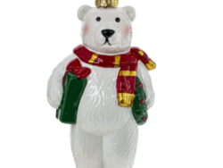 ВИНТЕР, украшение елочное, медвежонок, 12 см, белый