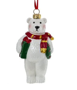 ВИНТЕР, украшение елочное, медвежонок, 12 см, белый