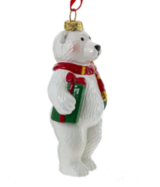 ВИНТЕР, украшение елочное, медвежонок, 12 см, белый