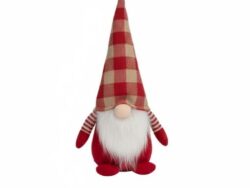 ВИНТЕР, мягкое украшение, гном с ножками, 23х10 см, красный