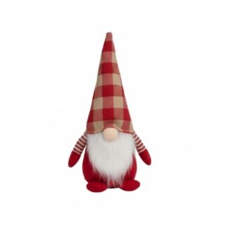 ВИНТЕР, мягкое украшение, гном с ножками, 23х10 см, красный