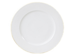 БЬЯНКО, набор обеденных тарелок, 6 штук, 26 см, фарфор, белый с золотом