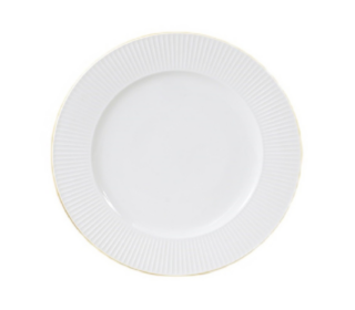 БЬЯНКО, набор обеденных тарелок, 6 штук, 26 см, фарфор, белый с золотом