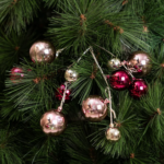 ВИНТЕР, ветка декоративная, с шарами, 56 см, розовый