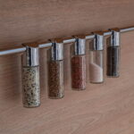 ЛЕМАКС, набор навесных баночек на рейлинг, 5 штук, хром