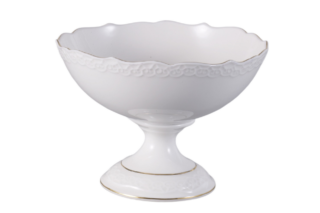 КРУЖЕВО, конфетница, 16 см, фарфор, белый с золотом