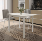 ВАНС, стол кухонный раздвижной, 109/79х68 см, металл/лдсп, белый, М2