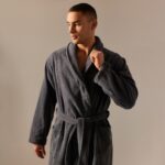 ГРИ САНДРЕ, халат махровый, мужской, р 44, темно-серый