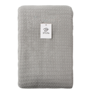 ВАФФЛ, плед/покрывало вафельное, хлопок, 220х240 см, светло-серый