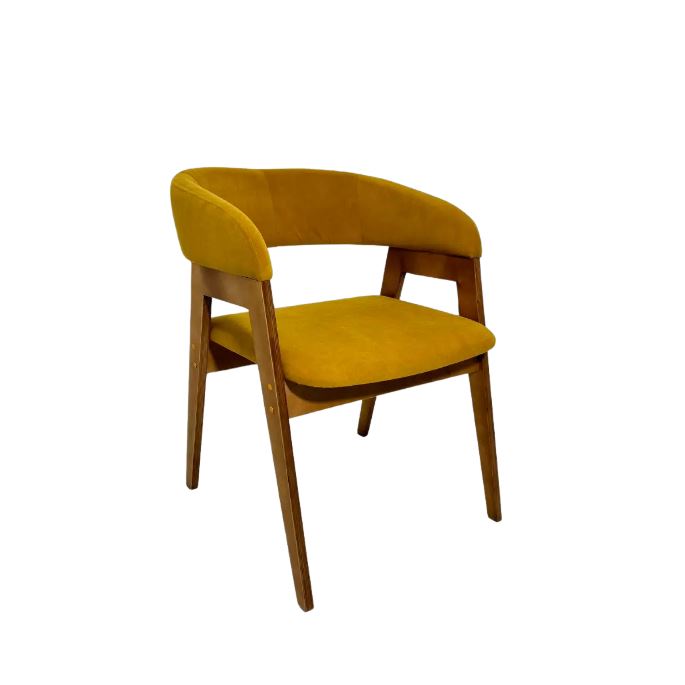 КУПЕР, стул, орех, велюр, горчичный, Ultra Mustard