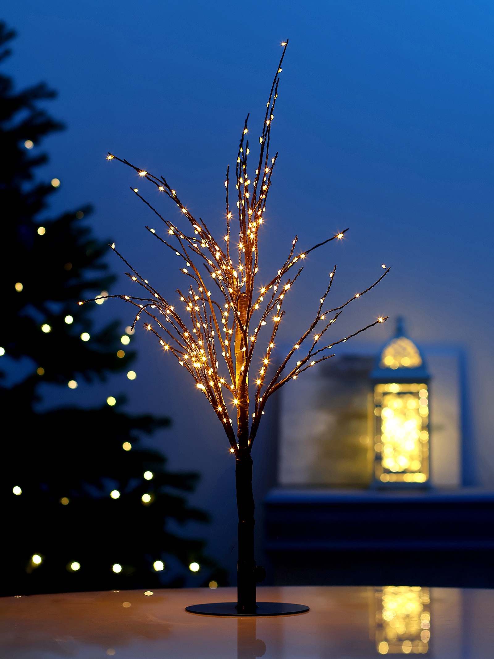 ВИНТЕРЛАЙТ, светодиодное дерево, 60 см, USB, тёплый свет, черный