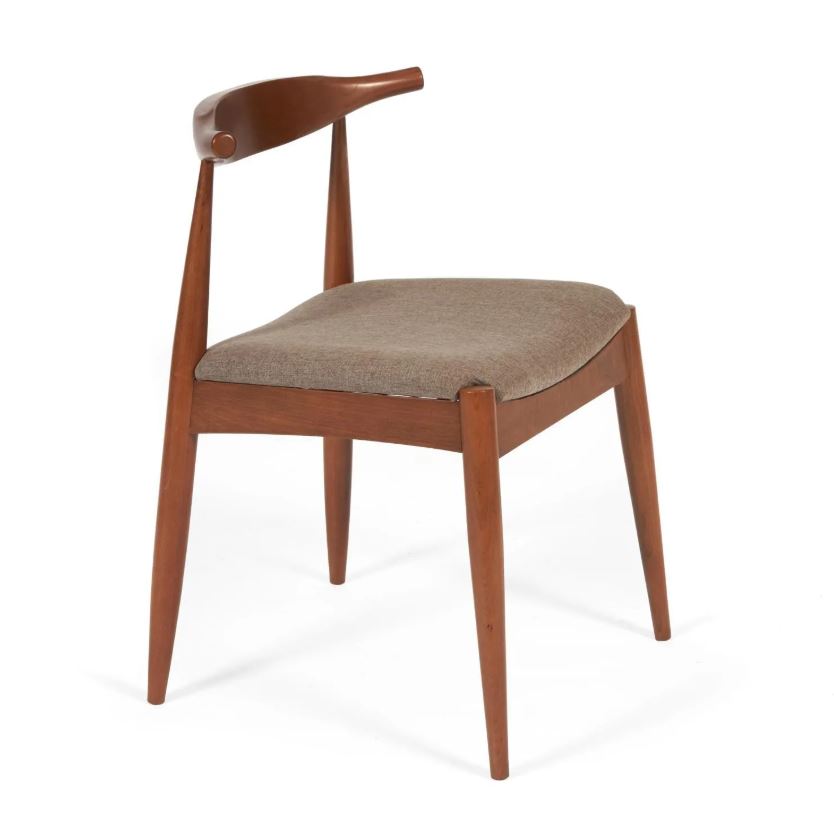 БУЛЛ, стул из массива бука с мягким сидением, коричневый