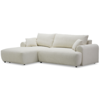 КЬЯНТИ, угловой диван-кровать, левый угол, молочный, Beauty Skin