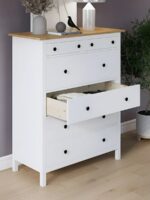 КЫМОР, комод для одежды, 6 ящиков, 108х131х50 см, белый/светло-коричневый