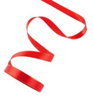 ГИФТ, лента атласная, 15 мм, 23 м, с золотым люрексом, красный