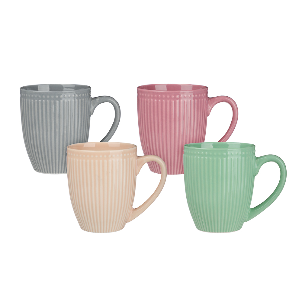 МИЛЛИМИКС, набор кружек, 4 шт, 380 мл, фарфор, микс