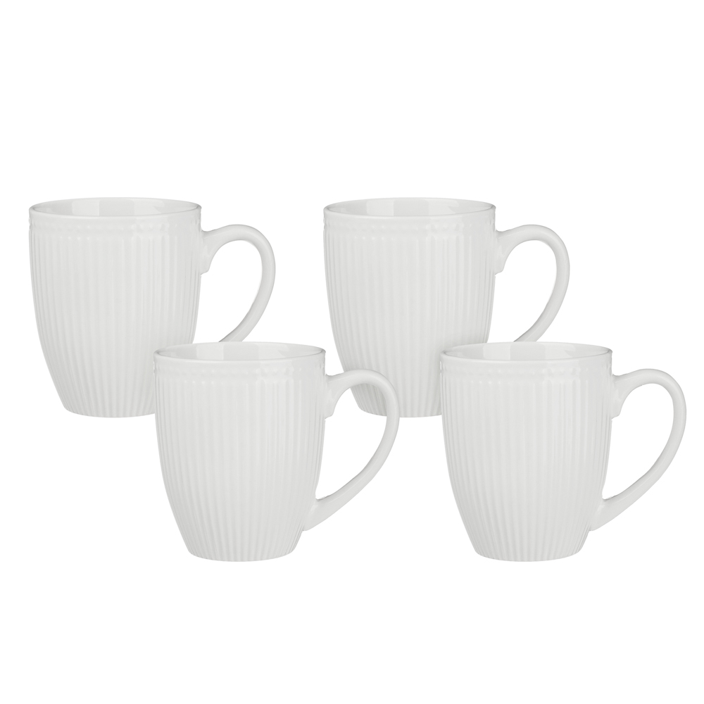 МИЛЛИ, набор кружек, 4 шт, 380 мл, фарфор, белый