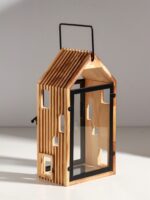 ХЮГГЕ, набор фонарей/подсвечников, 2 шт, дерево/металл