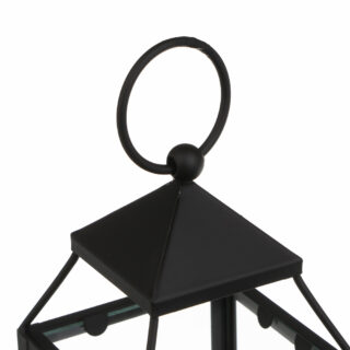 ХЮГГЕ, подсвечник-фонарь, 8х8х18 см, металл/стекло, черный