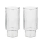 АСТРА, набор стаканов, 400 мл, стекло рифленое, 2 шт