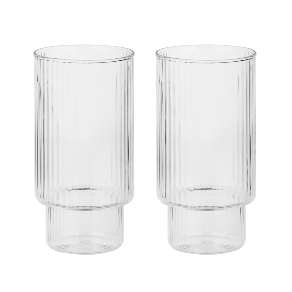 АСТРА, набор стаканов, 400 мл, стекло рифленое, 2 шт