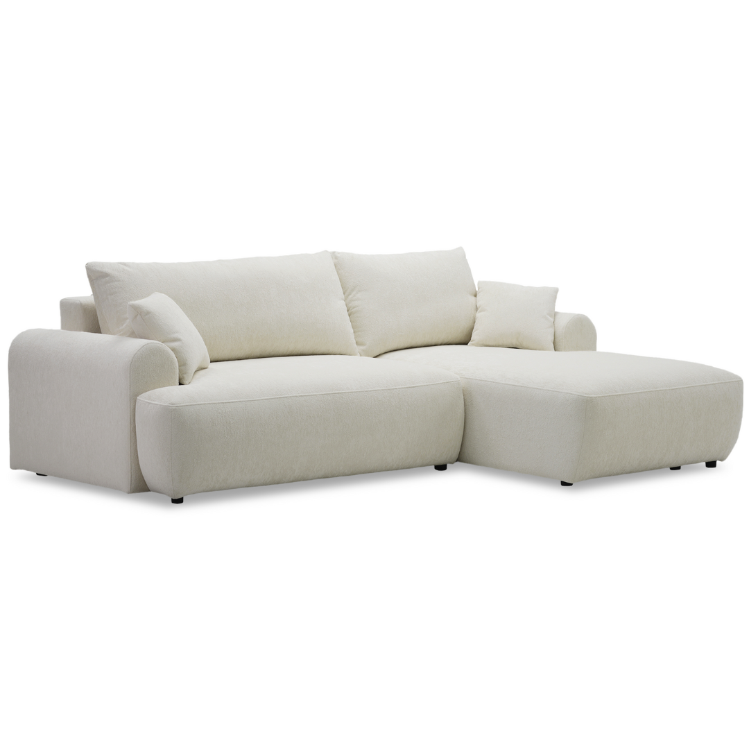 КЬЯНТИ, угловой диван-кровать, правый угол, молочный, Beauty Skin КЬЯНТИ, угловой диван-кровать, правый угол, молочный, Beauty Skin