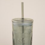 ИДИЛЛИЯ, стакан с трубочкой, 650 мл, стекло, зеленый