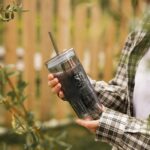 ИДИЛЛИЯ, стакан с трубочкой, 650 мл, стекло, зеленый