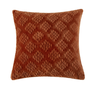 РУБИ, подушка декоративная, 45х45 см, велсофт, терракотовый