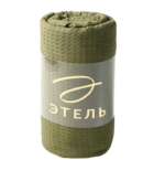 ВАФФЛ, плед/покрывало вафельное, хлопок, 150х240 см, зеленый